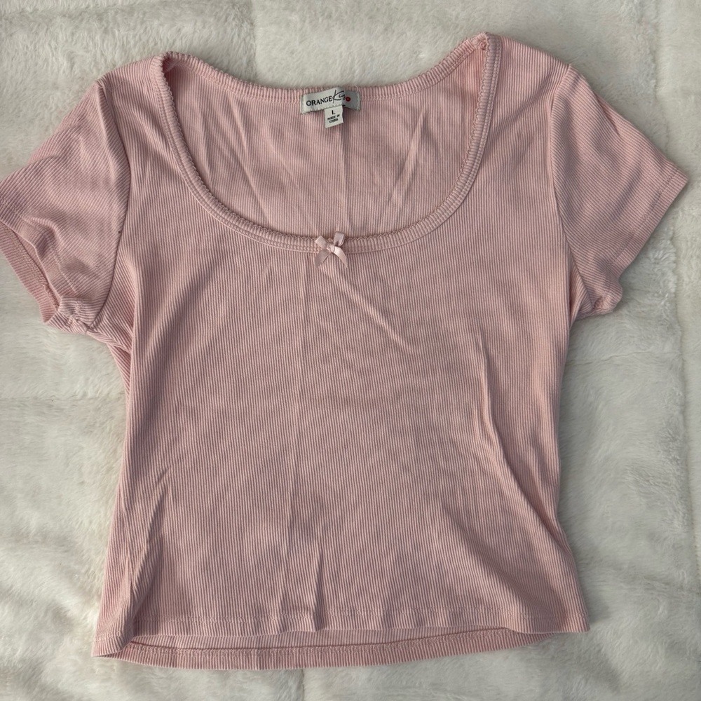 Ribbed Pink Top